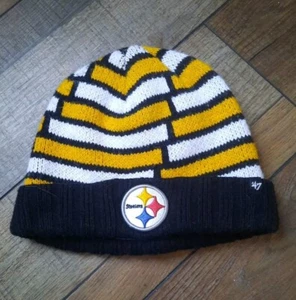Pittsburgh Steelers NFL Brand 47  Beanie Hat Adult One Size Black Yellow  - Picture 1 of 6