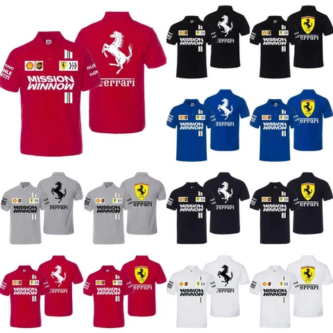 F1 Racing Team Ferrari Polo Shirt Adults Asian Size Screen Print Praphics Cover