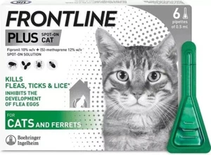 FRONTLINE Spot On Plus Flea & Tick Treatment For Cats And Ferrets - 6 Pipettes - Picture 1 of 7