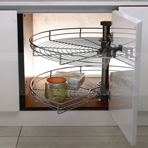 KITCHEN PANTRY CORNER ROTATING CAROUSEL REVOLVING MENTAL BASKET 270° cab 790mm - Picture 1 of 10