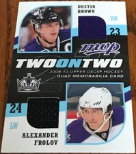 2009-10 Upper Deck MVP Two On Two Jerseys Brown/Frolov/Marleau/Cheechoo J-MCFB