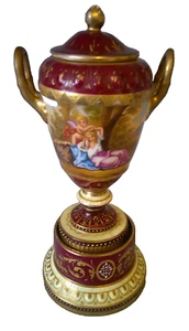 Royal Vienna Beehive Mark, Two Handled Covered Urn with Base, Circa. 1890 - Picture 1 of 11