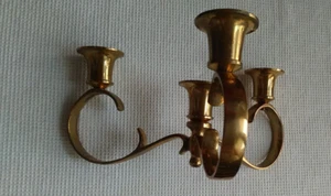 Vintage MCM Brass Plated Candle Holder Candelabra Centerpiece - Picture 1 of 6