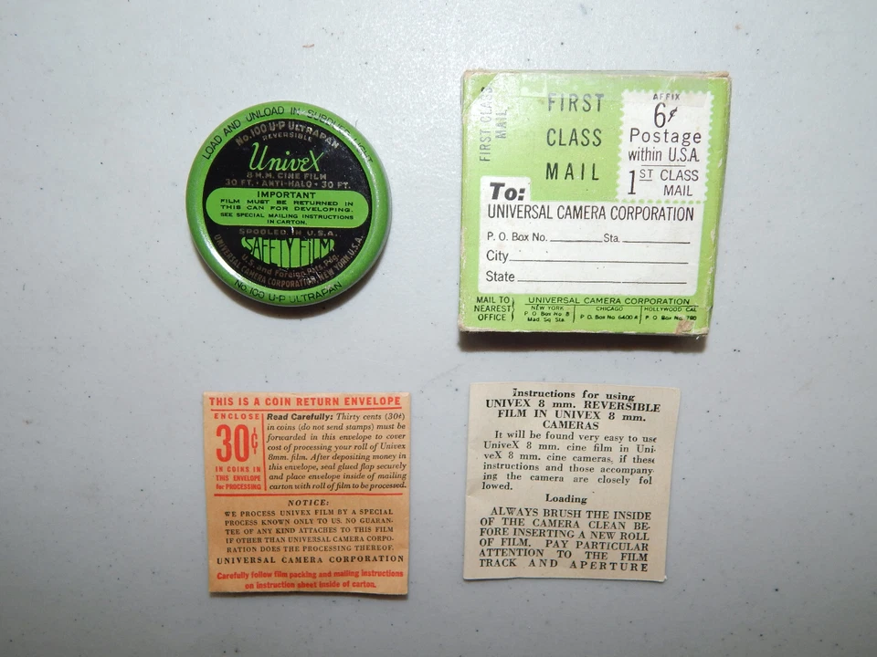 De Colección Univex Universal Camera Corp Ultrapan 8mm Lata con Instrucciones y Caja ¡SIN PELÍCULA! Foto 1 de 4