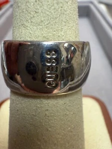 Vintage Guess Sterling Silver Classic Modern Fashion Wide Band Ring Size 7 - Picture 1 of 4