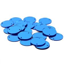 Round Sew On Blue Acrylic Craft Mirrors for DIY Craft Art 25 Pieces 4 CM