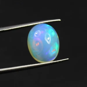 Oval Shape Opal Gemstone Ethiopian Opal Multi Flashy Opal Crystal 13x10x6.3 MM - Picture 1 of 3