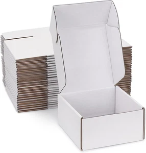 Piccole Scatole Spedizione 8X8X4 Pollici (Confezione da 25) - Robusto Cartone Ondulato Bianco Bo - Foto 1 di 6