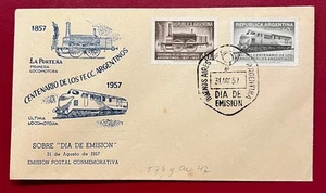 ARGENTINA * "CENTENARY OF ARGENTINE RAILWAYS" - FDC - Picture 1 of 1