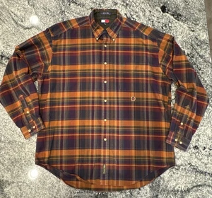 Tommy Hilfiger Men’s Button Front Casual HollweenPlaid XLarge Chest Pocket #319 - Picture 1 of 11