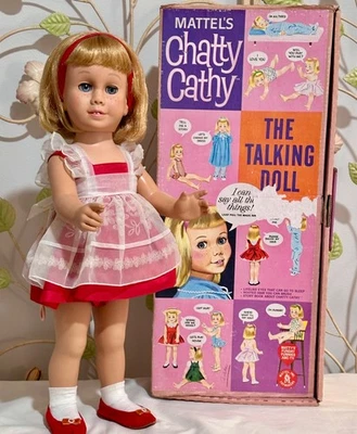 1959 Mattel Inc Original Chatty Cathy Doll Blue Eyes Blonde In Box - Image 1 of 4