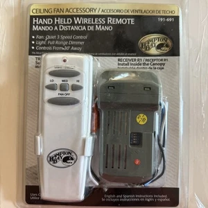 New Hampton Bay Hand Held Wireless Ceiling Fan Remote Control 191691 191-691 - Picture 1 of 2