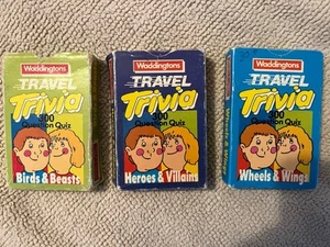 Vintage Waddingtons Travel Trivia Question Quiz Card Game x 3 1980’s - Picture 1 of 2