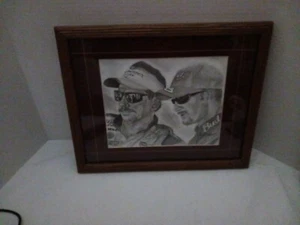 Nascar Dale Earnhardt Sr & Jr limitierter signierter gerahmter Druck #0712 Donald Williams - Bild 1 von 10