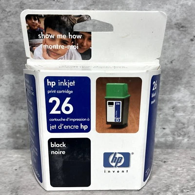 Genuine HP 26 Inkjet Black Print Cartridge Exp 10/03 New and Sealed - Image 1 of 4
