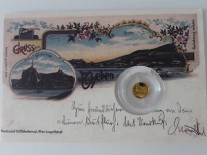 TSCHECHIEN 2023 GOLD COIN PP - HISTORISCHE ANSICHTSKARTEN - BURG DEVIN - - Bild 1 von 7