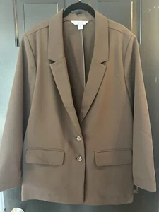 Old Navy Taylor Relaxed Suit Blazer Women’s XL Size 14/16 Brown - Picture 1 of 3