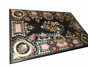 36"X24" Black Marble Side Center Table Top Lapis Lazuli Inlay Art Home decor - Picture 1 of 1