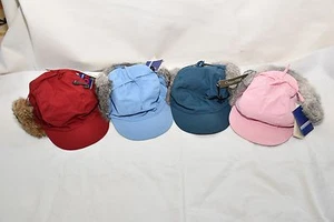 CROWNCAP BASEBALL CAP HAT REAL RABBIT FUR WOMENS COZY WARM EAR FLAPS - Picture 1 of 22