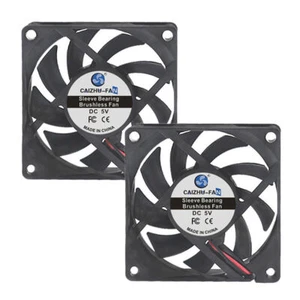 2er 5V PC Ventilator lüfter 80mm 70mm 60mm 50mm 2pin Leise PC Gehäuselüfter Fan - Bild 1 von 48