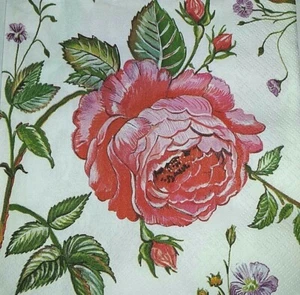 4 servilletas de papel individuales flores de rosas para decoupage y artesanía 23 - Imagen 1 de 1