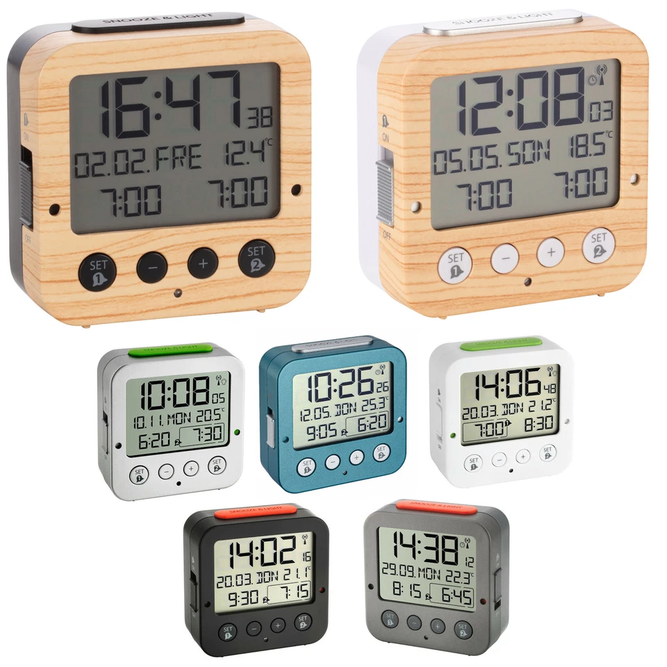 TFA Dostmann 60.2528 Bingo digitaler Funkwecker 2 Alarme Beleuchtung Reisewecker - Bild 1 von 4