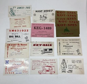 Ham Amateur Radio Call Cards Postcards - QSL Cards- Lot Of 17- TX, OK, Canada - Picture 1 of 2