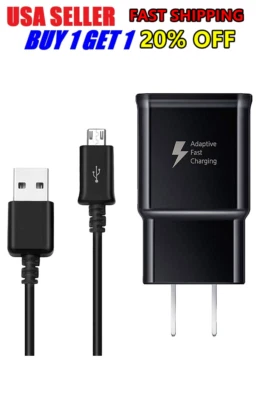 Fast Rapid Wall Charger Charging Cable Cord For Samsung Galaxy S6 S7 Cell Phone - Image 1 of 3