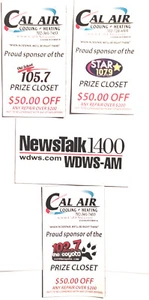 KCYE 102.7 KOAS 105.7 KVGS 107.9 LAS VEGAS WDWS 1400 CHAMGPAIGN FRIDGE MAGNETS - Picture 1 of 1