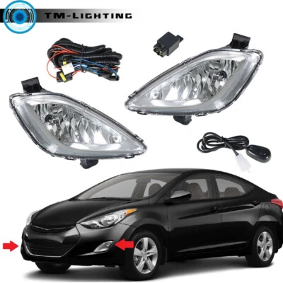 Par de luces antiniebla de parachoques con kits de interruptores para Hyundai Elantra 2011 2012 2013 Foto 1 de 4
