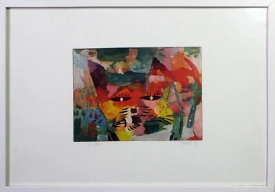 YOSHI TAKAHASHI - Cats III. Handsignierte + nummerierte Farbradierung, gerahmt - Bild 1 von 4