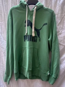Mens Puma Green Soft Cotton Blend Drawstring Sports Hoodie Top Size L 41-44'' - Picture 1 of 8