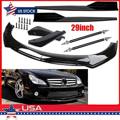 For Mercedes Benz E Class Front Bumper Lip Splitter Spoiler Body Kit Side Skirt - Imagem 1 de 4