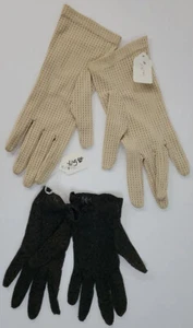 2 Pairs Vintage Retro Hand Gloves Fashion 50s Chic Brown Tones two styles - Picture 1 of 7