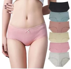 6 pack Women Panties Brief Cotton Underwear breathable soft colorful size SML - Picture 1 of 9