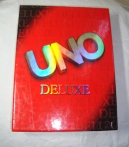 Vintage UNO Card Game COMPLETE Deluxe Edition score pad instructions tray - Picture 1 of 3