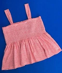 Gap Kids Girls XXL 14 Smocked Tank Top Satiny Pink Floral WORN ONCE - Picture 1 of 8