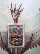 1953-54 Parkhurst Hockey Signed Chuck Rayner Card VG+ Autograph See Pics