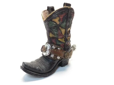 Florero de resina para bota de vaquero occidental con soporte para lápiz BA2B1908 Foto 1 de 4