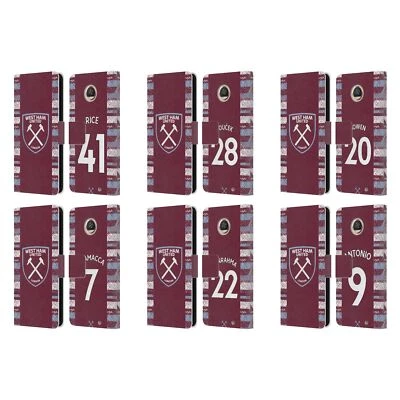 WEST HAM UNITED FC 2022/23 PLAYERS HOME KIT LEATHER BOOK CASE MOTOROLA PHONES - Image 1 of 4