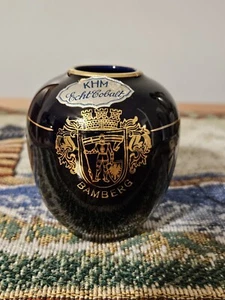 3" Vintage Bamberg KHM Echt Cobalt Blue Gold Bud Vase Bavaria - Picture 1 of 6