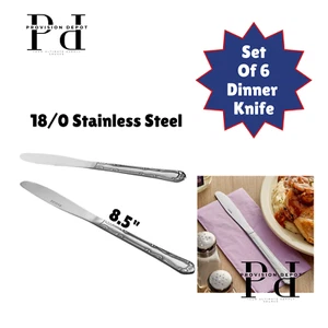 Bethany 8.5" Stainless Steel Dinner Knife - Set Of 6 / Friendly Budget - Picture 1 of 1