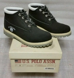 U.S. Polo Assn. Women's Boots Black 9 D(M) US JTA 1211 Bobbi Leather Rare! - Picture 1 of 7