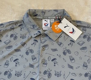 Polo Puma Golf Volition America Block Fiesta Gris Talla L 533856-02 - Imagen 1 de 3
