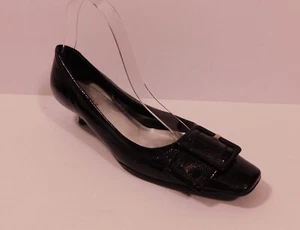 AUTÉNTICO Prada Para Mujer Cuero Negro Patente Cuero Detalle Cuadrado Puntera... - Imagen 1 de 10