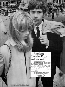 1966 Mod Paar London UK London Nebel Maincoat Regen Vintage Fotodruck Anzeige adL35 - Bild 1 von 1