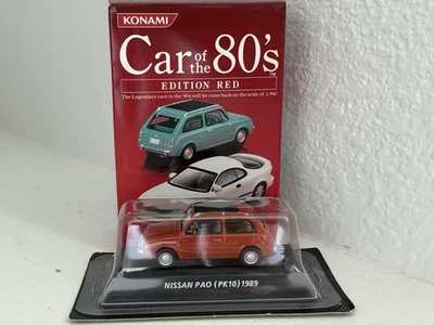 Coches Konami 1:64 Edición Años 80 Rojo Nissan Pao (PK10) 1989 en marrón/rojo Foto 1 de 4