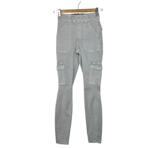 Spanx Twill Ankle Cargo Pants Gray Womens XS Stretch Skinny High Rise Slimming - Picture 1 of 8