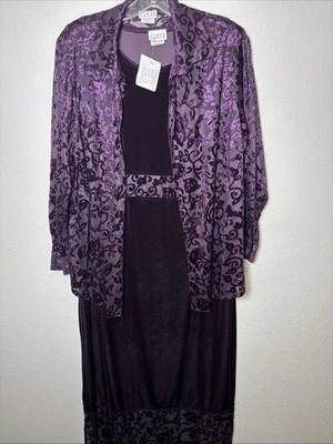 Maxi Vestido y Chaqueta CLIO 2 Piezas De Colección, Chaqueta Bordada Cóctel Talla 1X Foto 1 de 4