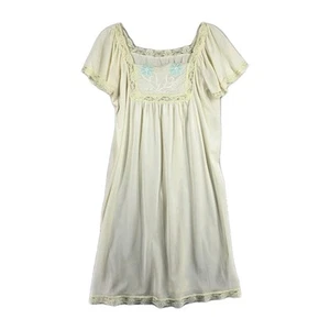 Vintage Rikki Damen Kleid Größe S Gelb Kurzarm Nachthemd Negligee 90er - Bild 1 von 10
